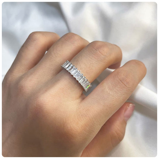 Emerald Cut Eternity Band