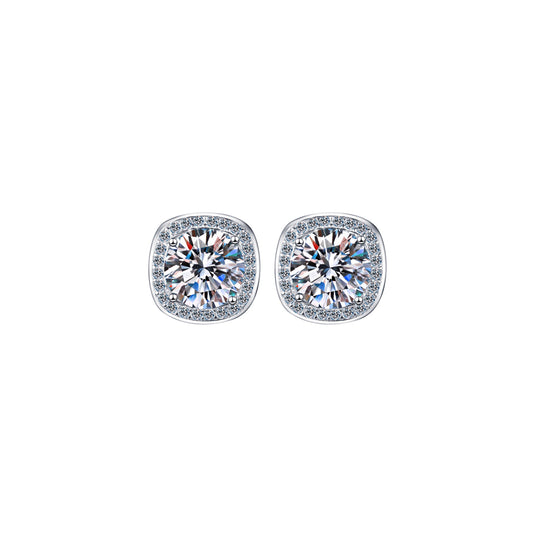 Square Halo Earring Studs