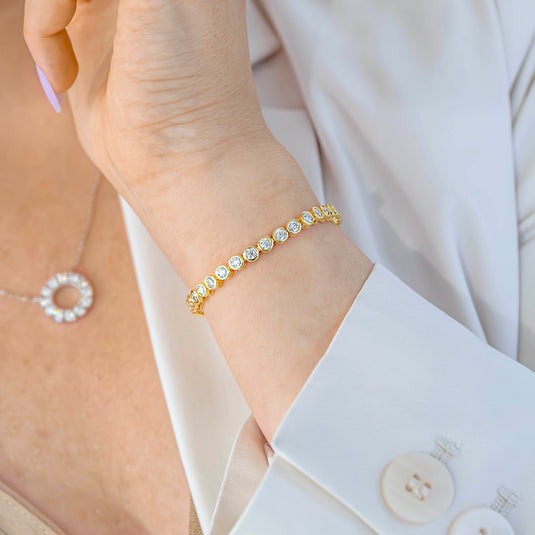 Bezel Tennis Bracelet