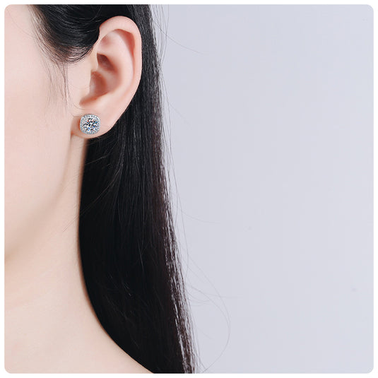 Square Halo Earring Studs