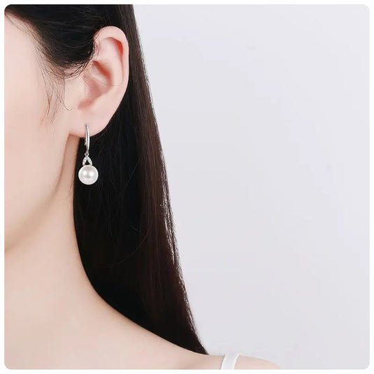 V Pearl Dangle Earrings