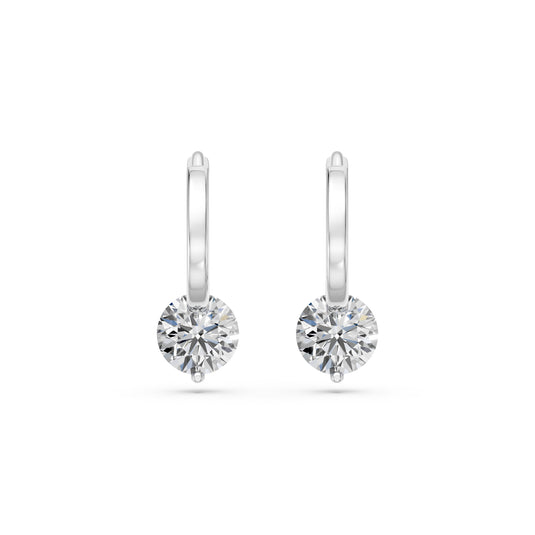 Round Charm Huggie Earrings
