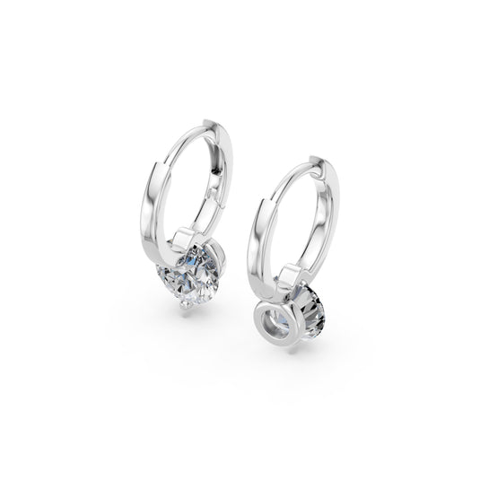 Round Charm Huggie Earrings