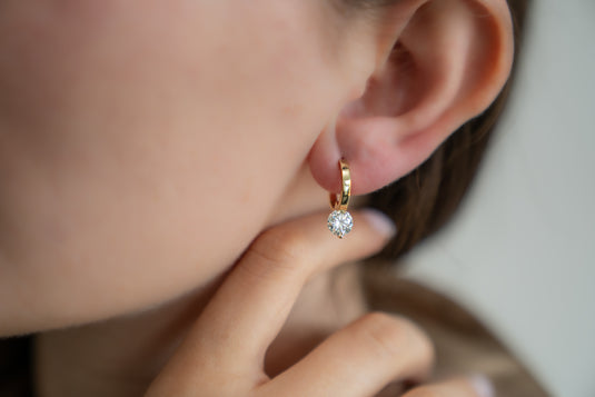 Round Charm Huggie Earrings