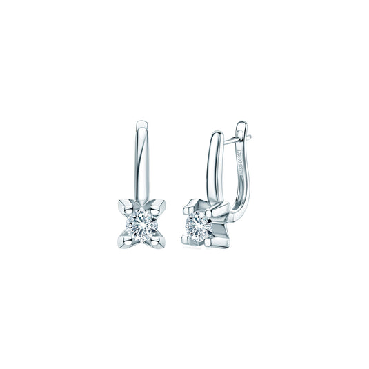 Round Drop Prong Earrings